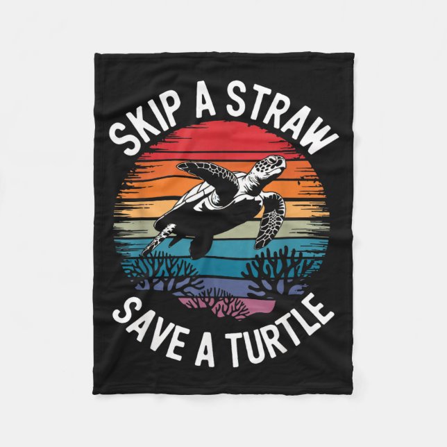 Save Turtles Sea Ocean Turtle Shirt  Fleecedecke (Vorderseite)