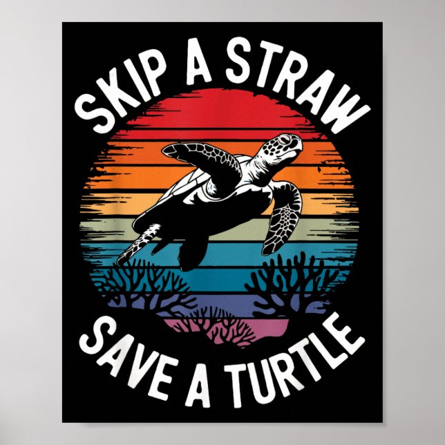Save Turtles Sea Ocean Turtle Shirt  Poster (Vorne)