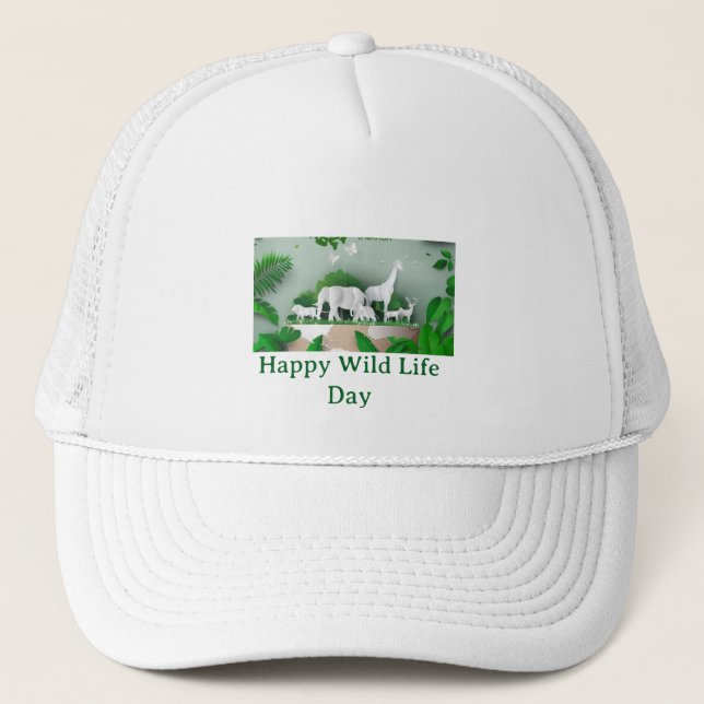 Save Wildlife Animal Graphic Cap Truckerkappe (Vorderseite)