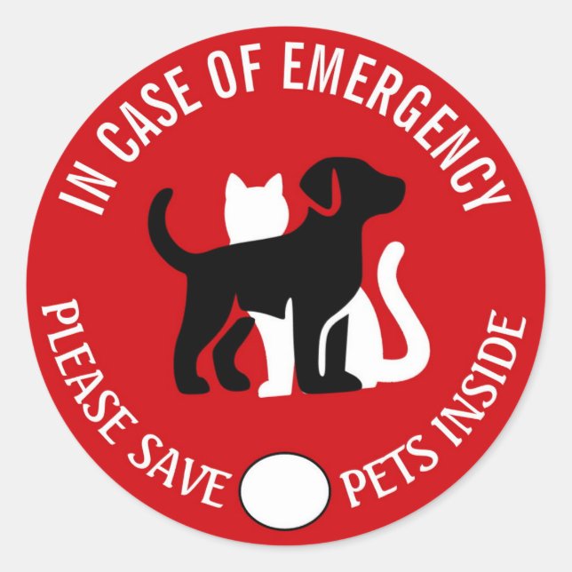 SAVE YOUR PET IN CASE OF EMERGENCY!   Sticker (Vorderseite)