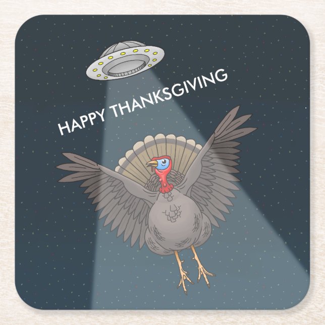 Saved By Aliens Before Thanksgiving Day Rechteckiger Pappuntersetzer (Vorderseite)