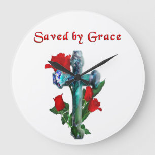 Saved by Grace Große Wanduhr