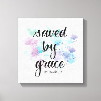 Saved by grace | watercolor background  leinwanddruck