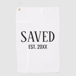 Saved Est Established Christian Golfhandtuch