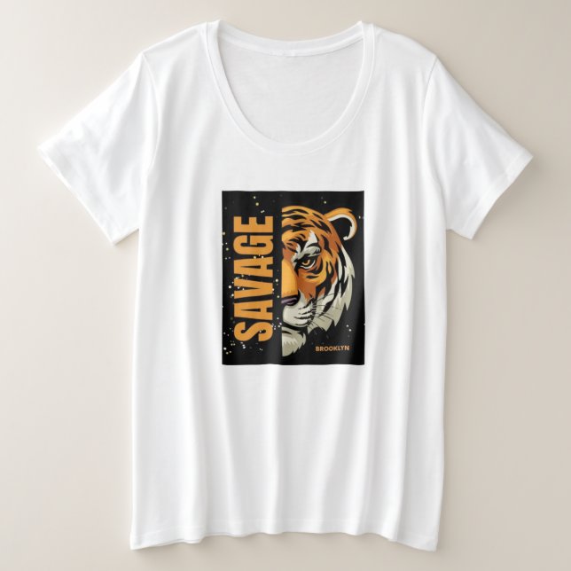 SAVEGE TIGERE .T - Shirt FÜR FUSSBALL UND TIGER LO (Design vorne)