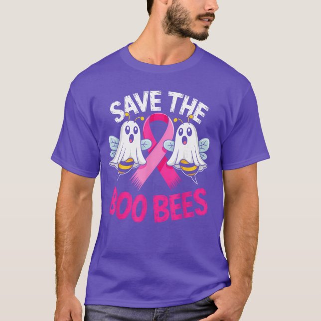 Savehe Boo Bees Funny Breast Cancer Awareness Hall T-Shirt (Vorderseite)