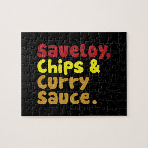 Saveloy, Chips & Curry Sauce. Puzzle