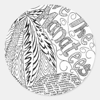 savethemanateezen1.jpg runder aufkleber