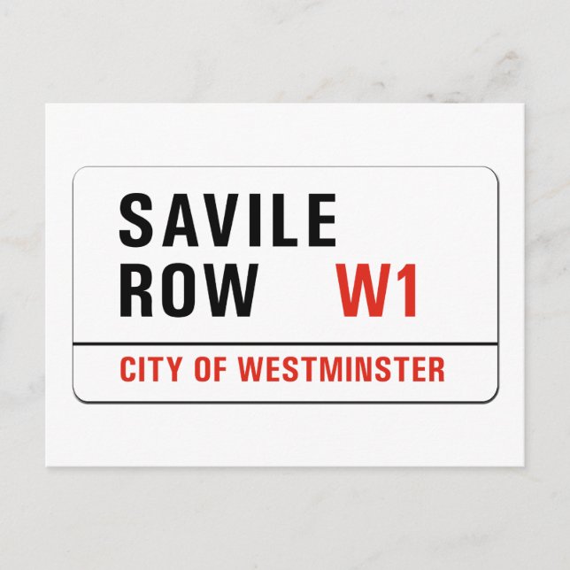 Savile Row, London Street Sign Postkarte (Vorderseite)