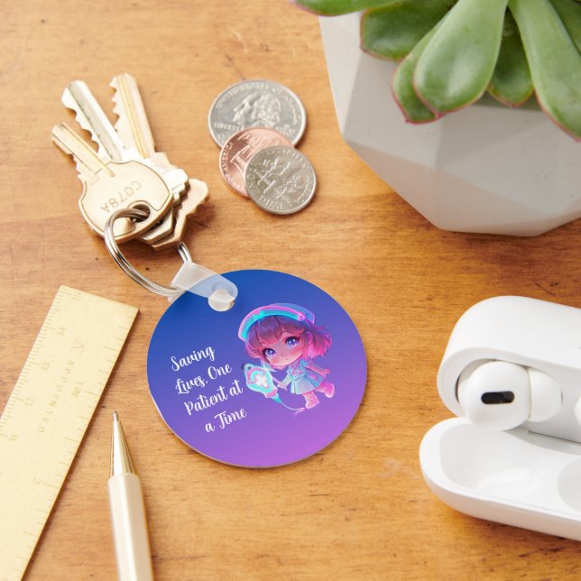 Saving Lives, One Patient at a Time Key Ring Schlüsselanhänger (Schreibtisch)