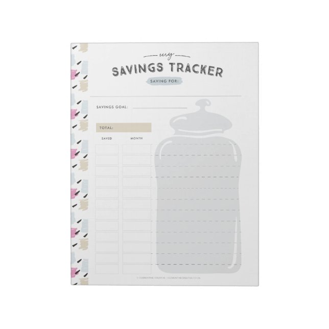 Savings Jar Tracker Notizblock (Rotiert)