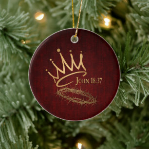 SAVIOR KING Elegante Mahogany Rot/Gold Weihnachten Keramik Ornament