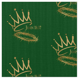 SAVIOR KING JESUS Green/Gold Crown Muster Stoff