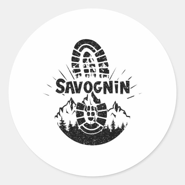 Savognin Schweiz Wandern Runder Aufkleber (Vorderseite)