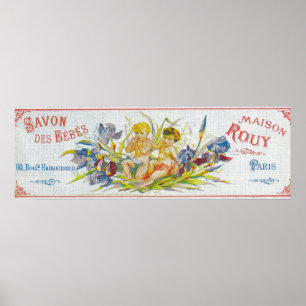 Savon des Bebes Soap LabelParis, Frankreich Poster