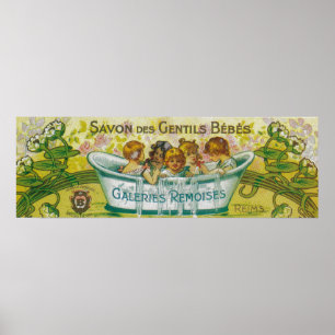 Savon Des Gentils Bebes Soap Label Poster