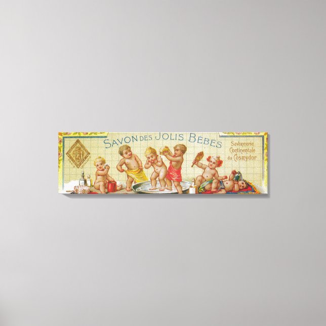 Savon Des Jolis Bebes Soap LabelParis, Frankreich Leinwanddruck (Vorderseite)