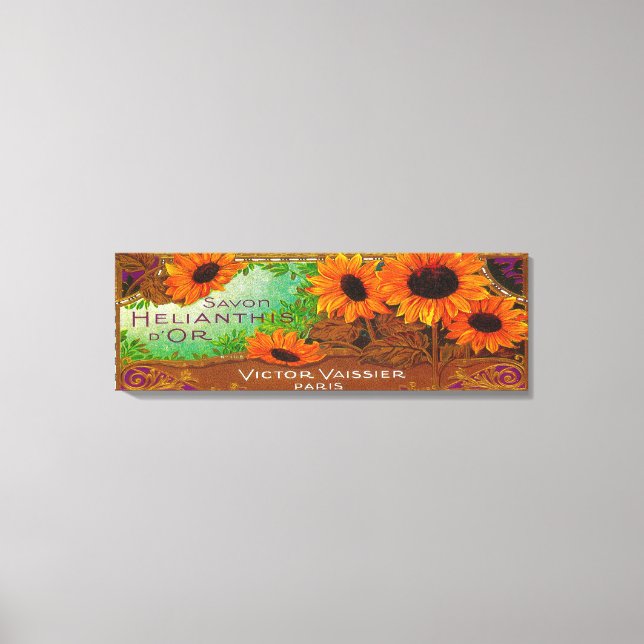 Savon Helianthis D or Soap LabelParis, Frankreich Leinwanddruck (Vorderseite)