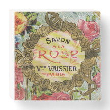 Savon Rose - Vintage Seife - Holzkasten - Zeichen