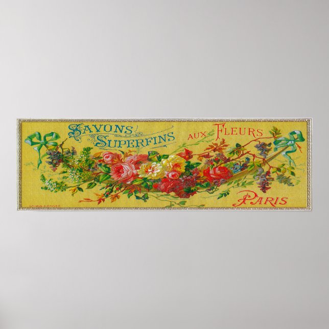 Savon Superfins Soap LabelParis, Frankreich Poster (Vorne)