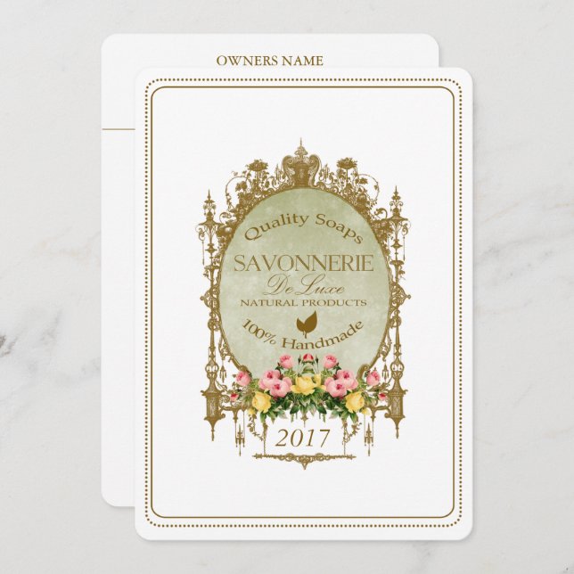 SAVONNERIE ~ Einladungskarte Einladung (Vorne/Hinten)