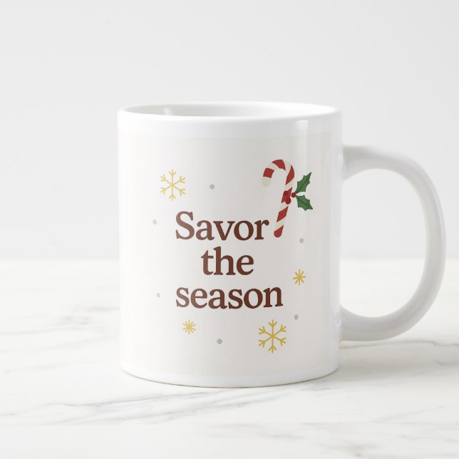 Savor the Season | Candy Cane Christmas Mug Jumbo-Tasse (Rechts)