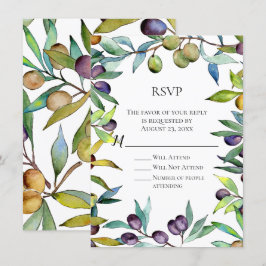 Savory Olives Toskanische Aquarellfarben-UAWG Antw Einladung