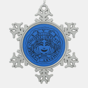 Savoy-blauer Schneeflocken-Schmuck Schneeflocken Zinn-Ornament