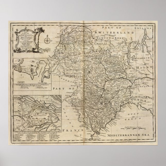 Savoy, Piemont, Montferrat Poster (Vorne)