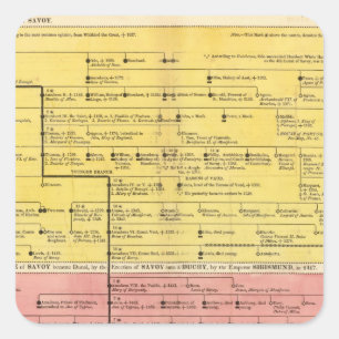 Savoyhaus, von 1000 bis 1813 quadratischer aufkleber