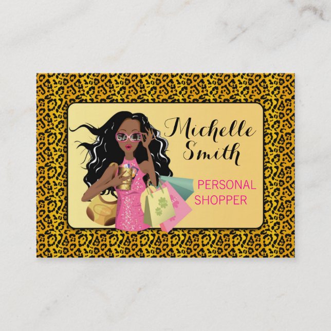 Savvy Shopper African American Business Card Visitenkarte (Vorderseite)