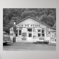 Saw Pit Store, 1940. Altes Foto