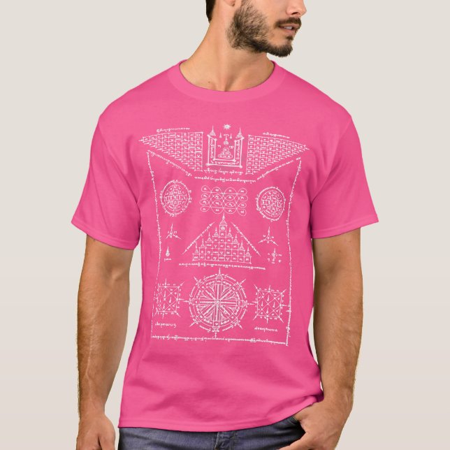 Sawadee Thai Traditioneller Sak Yant Thai Twin Tig T-Shirt (Vorderseite)