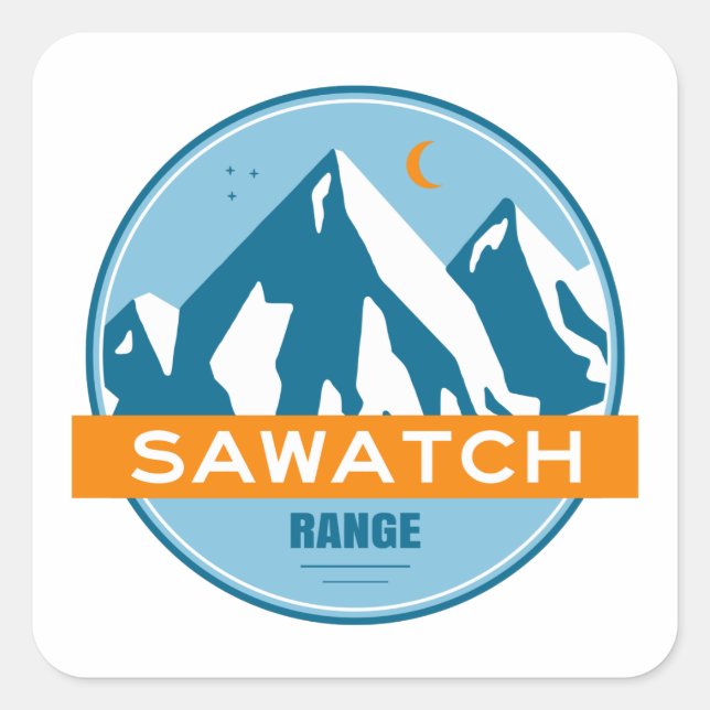 Sawatch Range Colorado Quadratischer Aufkleber (Vorderseite)