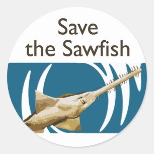 Sawfish gerettet runder aufkleber