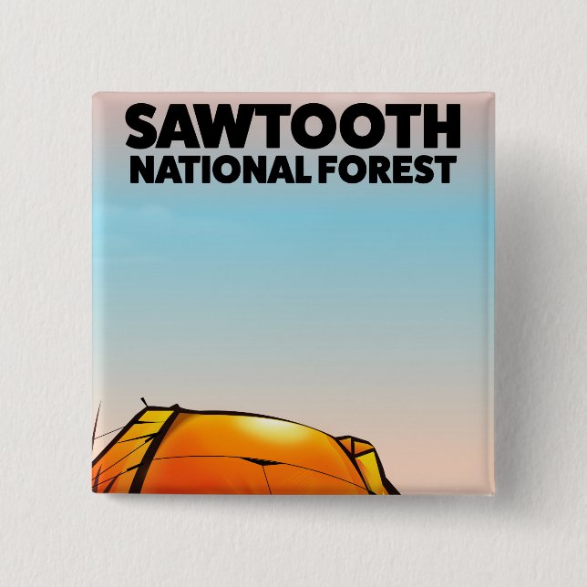 Sawtooth National Forest Reiseplakat Button (Vorderseite)