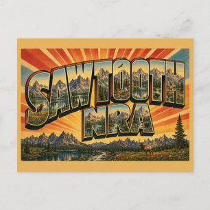 Sawtooth NRA Idaho Alpine Gipfel Seen Kunst Postkarte