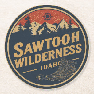 Sawtooth Wilderness Idaho Bergwandern Alpin Runder Pappuntersetzer