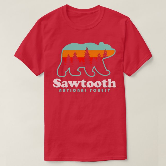 Sawtzahn National Forest Camping Idaho Wandern T-Shirt (Design vorne)