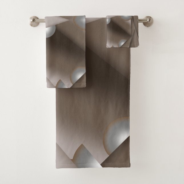 Sawzahnausschnitt Concentric Earth Tone Ombre Art Badhandtuch Set (Insitu)