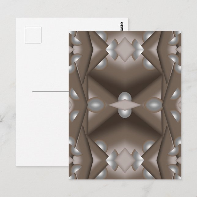 Sawzahnausschnitt Concentric Earth Tone Ombre Art Postkarte (Vorne/Hinten)