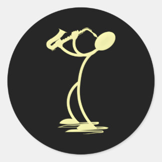 Sax Jazz Music Saxophon Player Coon Musiker Runder Aufkleber