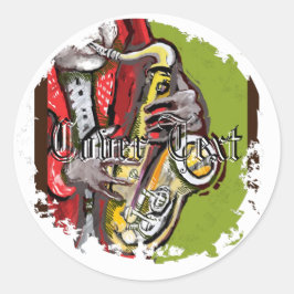 Sax Man stört runde Aufkleber