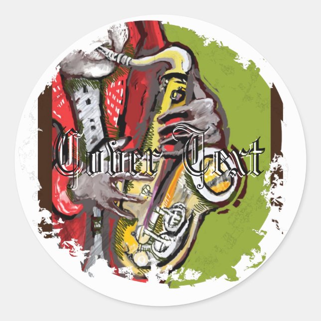 Sax Man stört runde Aufkleber (Vorderseite)