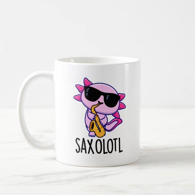 Sax-olotl Funny Saxophone Puns Kaffeetasse (Links)