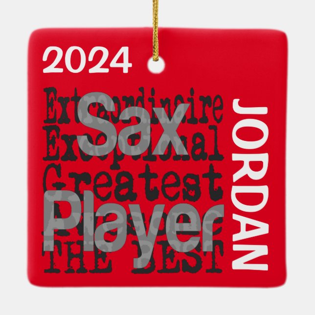 Sax Player Extraordinaire CUSTOM Keramikornament (Rückseite)