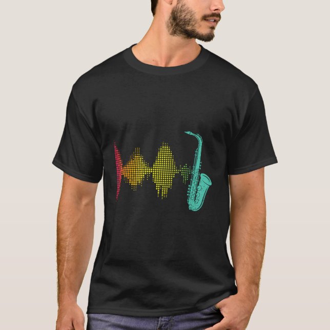 Sax Player Soundwave Jazz Lover Saxophonist Saxoph T-Shirt (Vorderseite)
