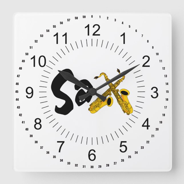 Sax Quadratische Wanduhr (Vorderseite)
