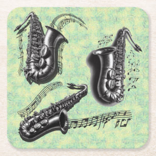 Sax Rechteckiger Pappuntersetzer