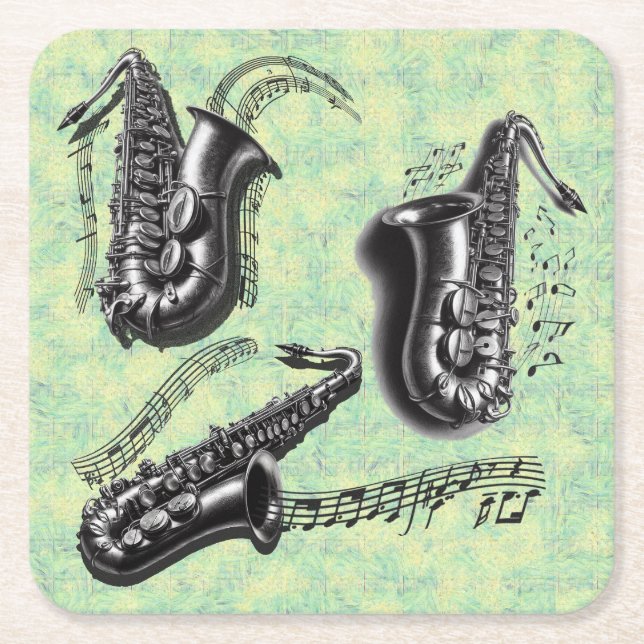 Sax Rechteckiger Pappuntersetzer (Vorderseite)